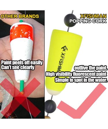 Fishing Popping Corks for Saltwater - Red Fish Popper for Carolina Rig - Large Floats - Yellow (2 Pack) - Buy Online on GoSupps.com