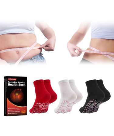 Buy Afiz Tourmaline Heating Health Socks - Pain Relief & Fat Burning | Slimming Tourmaline Foot Massage Socks (White) International Shipping Available - Buy Online on GoSupps.com