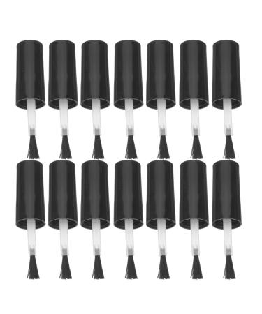 Beaupretty 20 Pieces Nail Polish Bottle Caps Nail Gel Bottle Caps Nail Polish Replacement Bristle Brush Nail Gel Bottle Cap with Brush(Black)