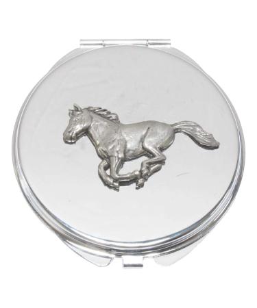 Horse Running Compact Mirror Handbag Gift With Free Engraving 189