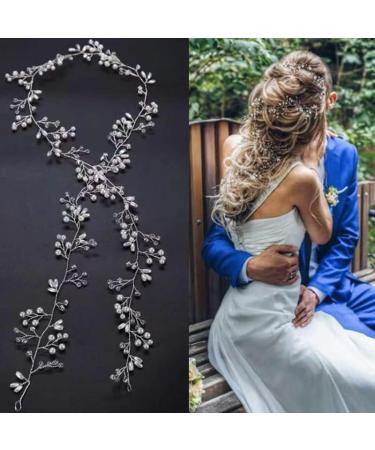 Bridal Flower Pearl Hair Clip Comb - Elegant Wedding Headpiece for Women - Silver Hair Accessory for Brides, Bridesmaids, Prom, Birthday Parties - Buy Online on GoSupps.com