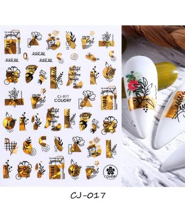 Maple Leaf Nail Stickers Autumn Nails Stickers Decals Transfer Stickers Gold Black 3D Nail Sticker - Buy Online on GoSupps.com