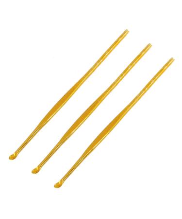 Qtqgoitem 3 Pcs Gold Tone Aluminum Ear Wax Remover Earpicks Cleaner (Model: 2e1 21a fe8 1c4 5a8)