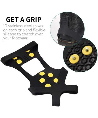 10-Stud Ice Cleats Shoe Spikes - Slip-On Crampons for Winter Outdoor Sports & Climbing - International Shipping Available - Buy Online on GoSupps.com