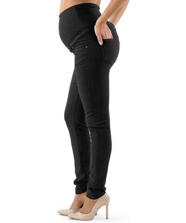 Milano Maternity Jeans: Ultra Stretch Buttery Soft Denim for Comfortable Pregnancy - High Waisted Over The Bump Band (Size 10, Black) - Buy Online on GoSupps.com
