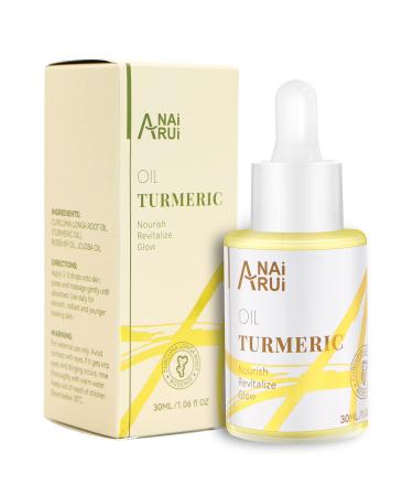 ANAI RUI Turmeric Oil for Dark Spots  Facial Oils & Serum with Turmeric  Turmeric Skincare Oil for Dry Skin  Wrinkles  Acne  Evens Tone  Moisturizing Face Oil 1.06OZ(TURMERIC)