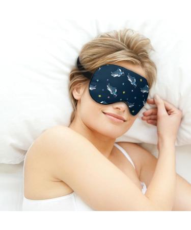 Unicorn Shark Sleep Mask Eye Cover for Sleeping Blindfold with Adjustable Strap Blocks Light Night Travel Nap for Men Women - Buy Online on GoSupps.com
