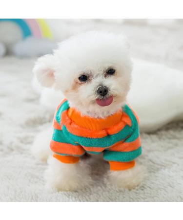 XS Dog Sweater Fleece - Small Dog Clothes for Boy Girl Cats - Cold Weather Chihuahua & Teacup Yorkie Sweater - X-Small Winter Outfit in Green+Blue - Buy Online on GoSupps.com