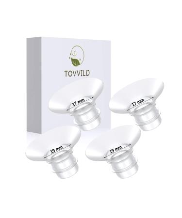 TOVVILD Flange Inserts17mm 19mm Suitable for Medela Elvie 24mm Shields/Flanges Compatible with S9/S9pro/S12/S12pro Wearable Breast Pump Reduce Nipple Down to 17mm/19mm 4pcs 17/19mm Flange