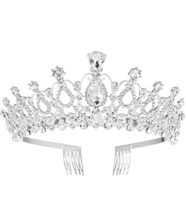 Frcolor Bridal Crystal Headband Crown Tiara with Comb for Wedding Bridal Birthday Party - Buy Online on GoSupps.com