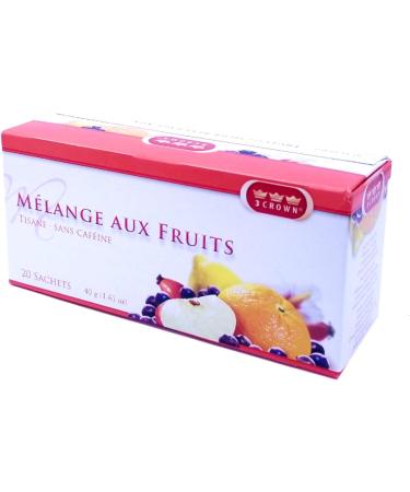 3 Crown Fruit Mix Fruit Tea - Caffeine Free 20 Bags - Pack of 3 (60 Bags) Hibiscus - Buy Online on GoSupps.com