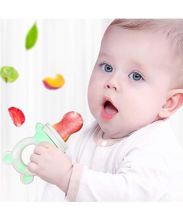 Buy 2 Silicone Fruit Teats for Baby & Toddler | Pacifier Teething Ring for Puree & Vegetables - Green - Buy Online on GoSupps.com