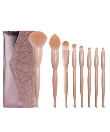 8 Twisted Waist Series Makeup Brush Set Beauty Tools Cross Border Complete Set As shown Black-jojo&apos s Bizarre Adventure1