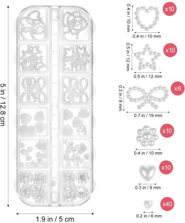 minkissy 1 Box Nail Decoration Lapidary Supplies Manicure Decor Nail Art Decoration Nail Charms Nail Art Supplies Nail Art Charms Nail Art Accessories Ornament Pearl False Nails White Flat - Buy Online on GoSupps.com