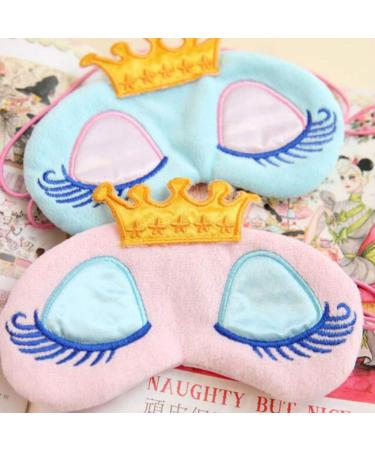 AKOAK Pack of 2 Princess Crown Sleeping Eye Masks for Girls - Pink + Light Blue - Buy Online on GoSupps.com