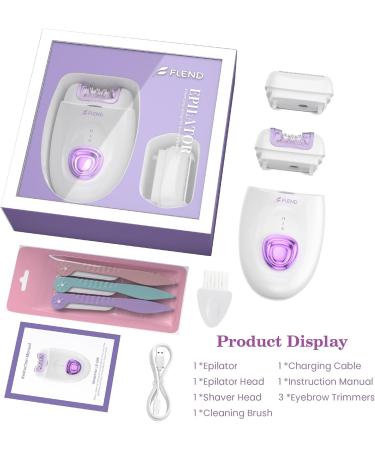 Best Wireless Epilator for Women - 2 Speed LED Light Hair Removal for Face Body Armpit Bikini & Legs - Purple-02 - Buy Online on GoSupps.com