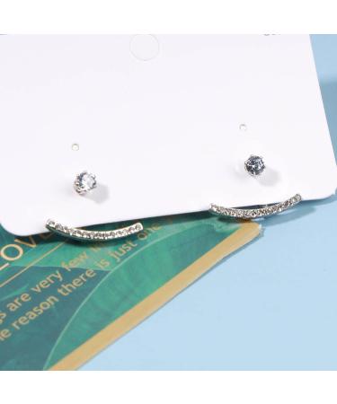 Shop Boho Crystal Bar Ear Climber Earrings | Silver Rhinestone Ear Jackets for Women & Girls - Buy Online on GoSupps.com