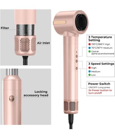 7-in-1 Hair Blow Dryer Brush - Hot Air Multistyler Ionic Curling Iron & Diffuser - Automatic Rotating Thermal Brush - Rechargeable Styling Tools in Rose Pink - Buy Online on GoSupps.com