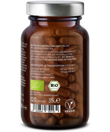 Buy 2 Sets of Organic Thyroid Gland Support - Iodine & Selenium Complex Capsules - Vegan Hormone-Free - 240 Organic Kelp & Mustard Seed Capsules - 8 Months Supply - Buy Online on GoSupps.com