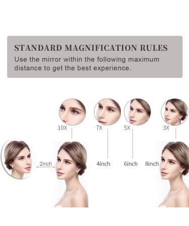 GURUN 8.5 Inch Magnifying Makeup Mirror with LED Lights, Double Sided Vanity Mirror, 10X Magnification - Oil Rubbed Bronze Finish - Buy Online on GoSupps.com