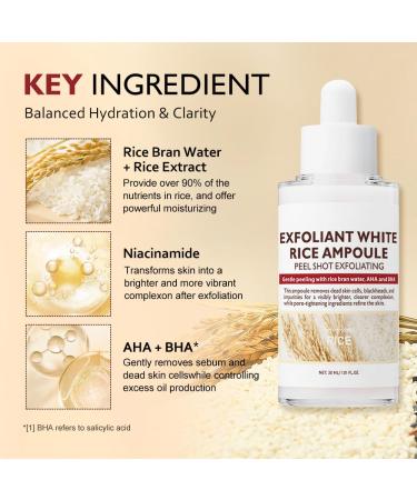 Korean Skin Peel Shot Glow Rice Ampoule Duo - 2PCS | Black & White Rice Exfoliating Set for Face & Body | Gentle Peel with Pore Care & Hydration 60ml - Buy Online on GoSupps.com