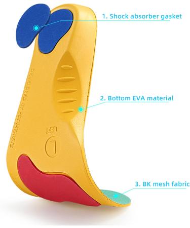 Kids Orthotic Insoles - Flat Feet Inserts for Moderate Arch Support | Comfort Shoe Inserts for Children XL (3Y-4.5Y) - International Shipping Available - Buy Online on GoSupps.com