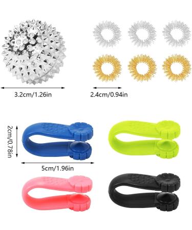 Buy Acupressure Balls & Massage Clips for Migraine Relief | Stress Relief & Blood Circulation - 2 Balls 4 Clips 6 Rings (3 Styles) - Buy Online on GoSupps.com