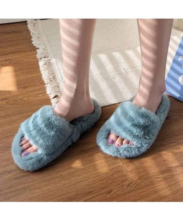 Ladies Outdoor Slippers Fur Slippers Woman Shoes Comfortable Ultra-Soft Vogue Ladies Flip Flops Flat-Soled Outdoor Anti-Skid Rubber Sole Casual Plush Shoes Furry Indoor Slides (B 25CM) - Buy Online on GoSupps.com