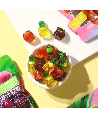 4D Fruit Gummy Candy Gummies Pineapple Soft Candy Fruit Juice Fudge Strawberry Grape Fruity Sweets Healthy Nutritious Dessert Wedding Candies New Year Candy Casual Snacks Gift (Pineapple 6bag) Pineapple 6bag - Buy Online on GoSupps.com