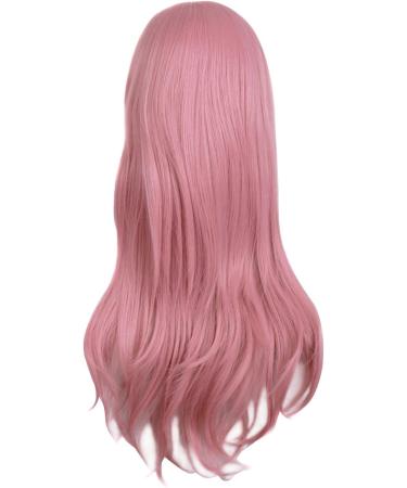 MapofBeauty 28 Women Side Bangs Long Curly Hair Cosplay Wig - Rouge Pink (70cm - Buy Online on GoSupps.com