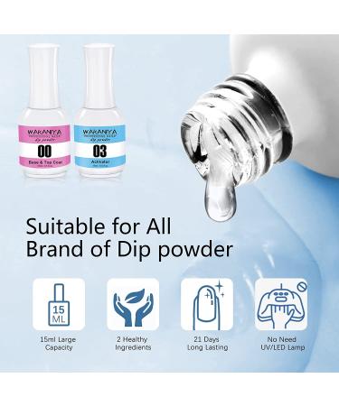 Dipping Powder 2 in 1 Essentials Kit | Base & Top Coat + Activator | 2x15ml Liquid Set for Nail Art | Professional Dip Manicure System - International Shipping Available - Buy Online on GoSupps.com