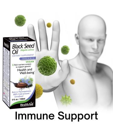Black Seed Oil 100% Pure & Natural Cold-Pressed Organic 150mg Thymoquinone Supports General Wellness Vegan Non-GMO 8oz - Buy Online on GoSupps.com