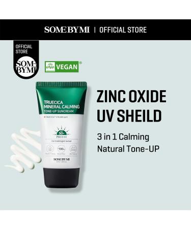 Some By Mi Truecica Mineral Calming Tone-Up Suncream SPF50+ PA++++ 50ml - Brightening & Calming SPF Sunscreen for Sensitive Skin - Buy Online on GoSupps.com