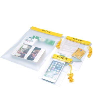 YUMQUA Clear Waterproof Bags Water Tight Cases Pouch Dry Bags for Camera Mobile Phone Maps Pouch Kayak Military Boating Document Holder Yellow