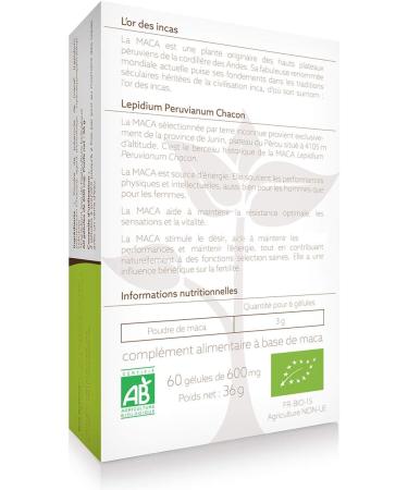 Organic Maca from Peru - Terre Inconnue - 60 Vegetable Capsules of 600mg - Pure Lepidium Peruvianum Chacon from Junin in Peru - Buy Online on GoSupps.com