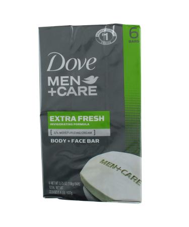 DOVE MEN + CARE 3 in 1 Cleanser for Body Face and Shaving to Clean and Hydrate Skin Extra Fresh Body and Facial Cleanser More Moisturizing Than Bar Soap 3.75 oz 6 Bars