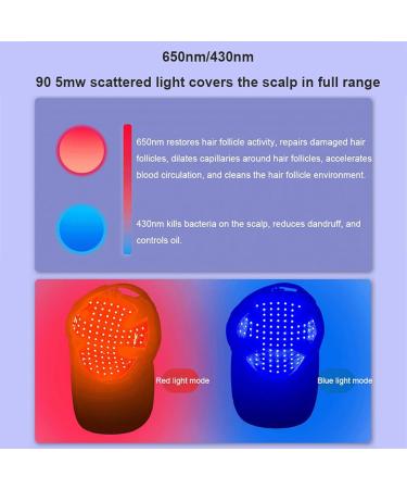 Capeur de th rapie lumineuse pour repousse des cheveux 90leds lampe perles de lampes rouges et bleues Light Hair Fast Reprowth Hat pour hommes Femmes Perte de cheveux renforcer les racines des cheve - Buy Online on GoSupps.com
