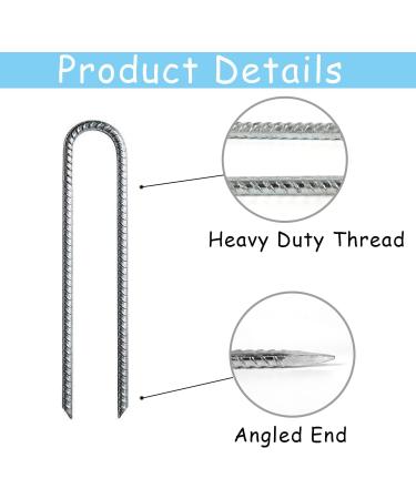 12-Inch U-Shaped Galvanized Steel Trampoline Stakes - 8 Pack | High Wind Anchors for Trampoline Security - Buy Online on GoSupps.com