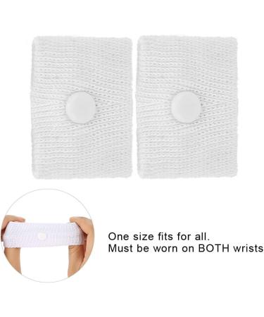 Travel Anti-Nausea Wristbands - Strengthen Immunity, Motion Sickness Relief, Morning Sickness Aid - 1 Pair (White) - Buy Online on GoSupps.com
