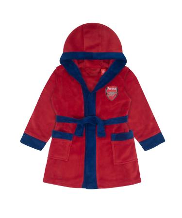 Arsenal FC - Baby Fleece Hooded Bathrobe - Official Merchandise - Gift 12-18 Months Red