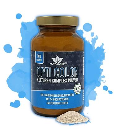 NATURALIE - Opti Colon - Bacterial cultures Complex Bio |14 bacterial strains with bifidobacteria and lactobacillus |Bio quality with organic inulin |16 billion.KBE |BPA-free glass box |laboratory