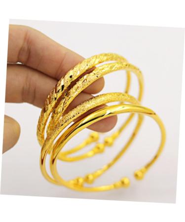 Zerodeko 2 Pcs Cuff Bangle Friend Bracelet Gifts Open Bangle Gold Women Bracelet Open Bracelets Golden Bangle Bracelet Open Gold Cuff Kids Bracelet Golden Bracelet Miss Personality Jewelry 5.8X0.6CMx2pcs As Shownx2pcs - Buy Online on GoSupps.com