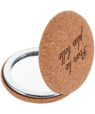 Personalized Cork Pocket Mirror - Custom Engraved Text - Eco-Friendly Gift - Buy Online on GoSupps.com