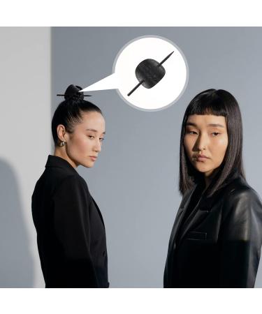 SHERCHPRY 3pcs Leather Hair Barrettes with Stick - Black Oval Shape Hair Clips - Buy Online on GoSupps.com