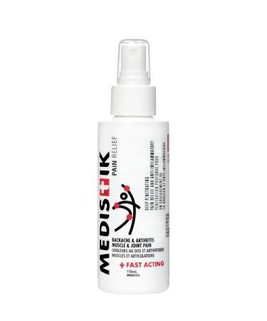 MEDISTIK Spray - Fast Acting Extra Strength Pain Relief Spray for Backache Arthritis Muscle & Joint Pain 118 ml.