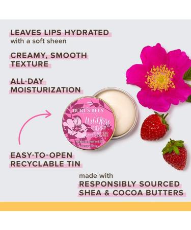 Burt's Bees 100% natural origin Moisturizing Lip Butter with Wild Rose and Berry 11.3 Grams - Buy Online on GoSupps.com