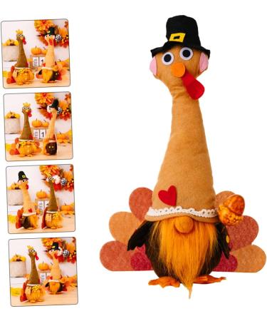 Alipis Dwarf Turkey Decor Ornament Thanksgiving Turkey Gnome Thanksgiving Stuffed Gnome Autumn Fireplace As Shown 1 35X6X5CM - Buy Online on GoSupps.com