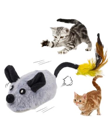 MR.HOKWY Interactive Cat Mouse Toys - Rechargeable Interactive Cat Toys Mouse for Indoor Cats Lifelike Squeak Chirping Electronic Mice for Indoor Cats USB Touch Activated Kitten Toys