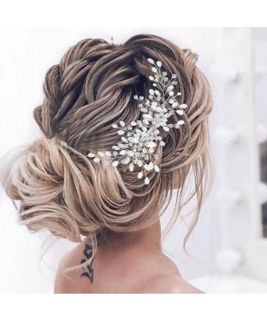Unicra Silver Rhinestone Bridal Hair Comb - Wedding Headpiece for Women and Girls - Buy Online on GoSupps.com