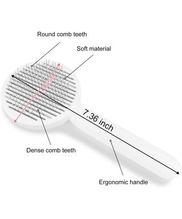 FuninCrea Self Cleaning Dog Grooming Brush - Stainless Steel Bristles for Pet Hair Removal and Massage - Pink - Buy Online on GoSupps.com